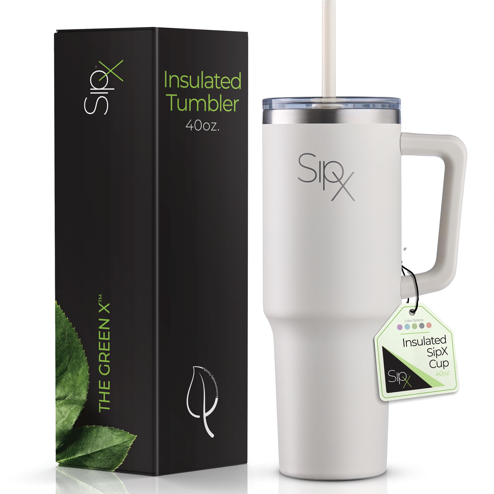 Amazon.com: SIPX™ 40 oz Insulated Tumbler with Handle & Straw